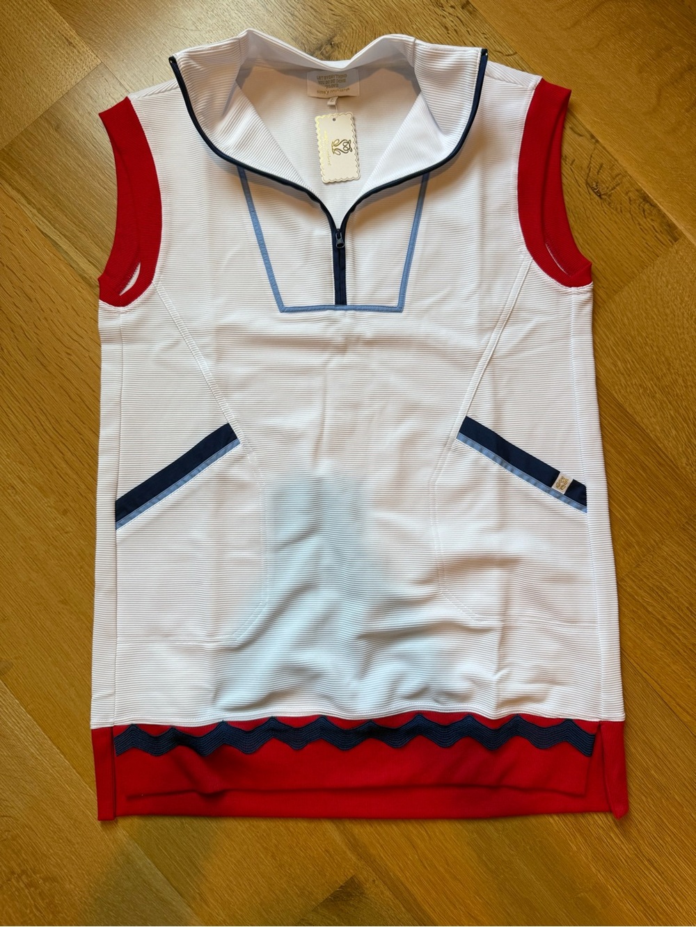 Simply Southern White Dress with Red and Navy Accents